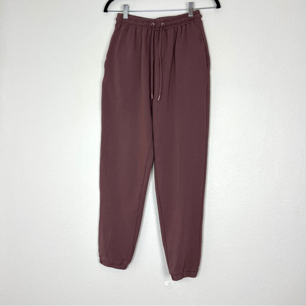 Meshki | Women’s Maroon Burgundy Jogger Sweatpants Pockets Cotton Casual S